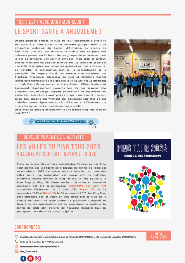 Lettre sportive Janvier 23 2 2