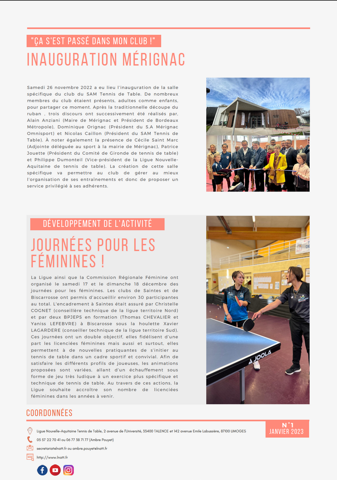 Lettre sportive Janvier 23 2 2