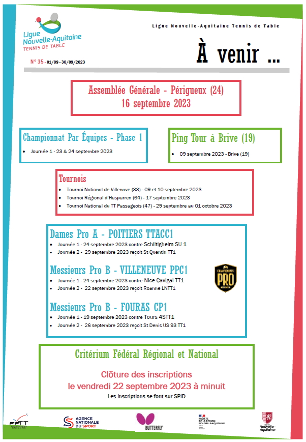 A VENIR 26 SEPTEMBRE 2022