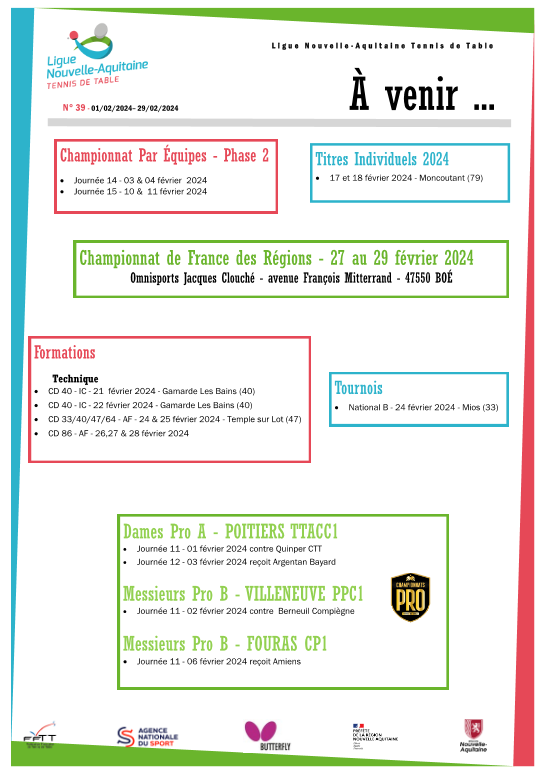 A VENIR 40 FEVRIER 2024