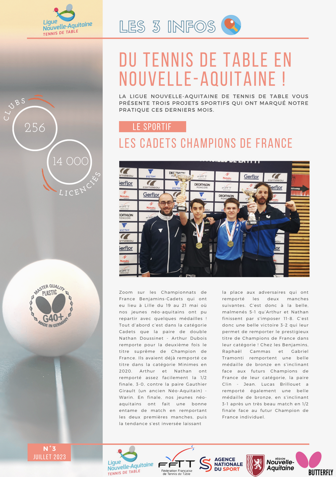 Lettre sportive Janvier 23 1 2