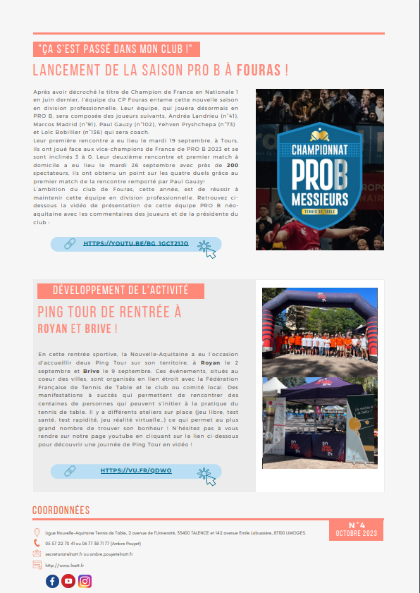 Lettre sportive Janvier 23 2 2