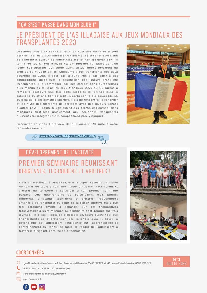 Lettre sportive Janvier 23 2 2