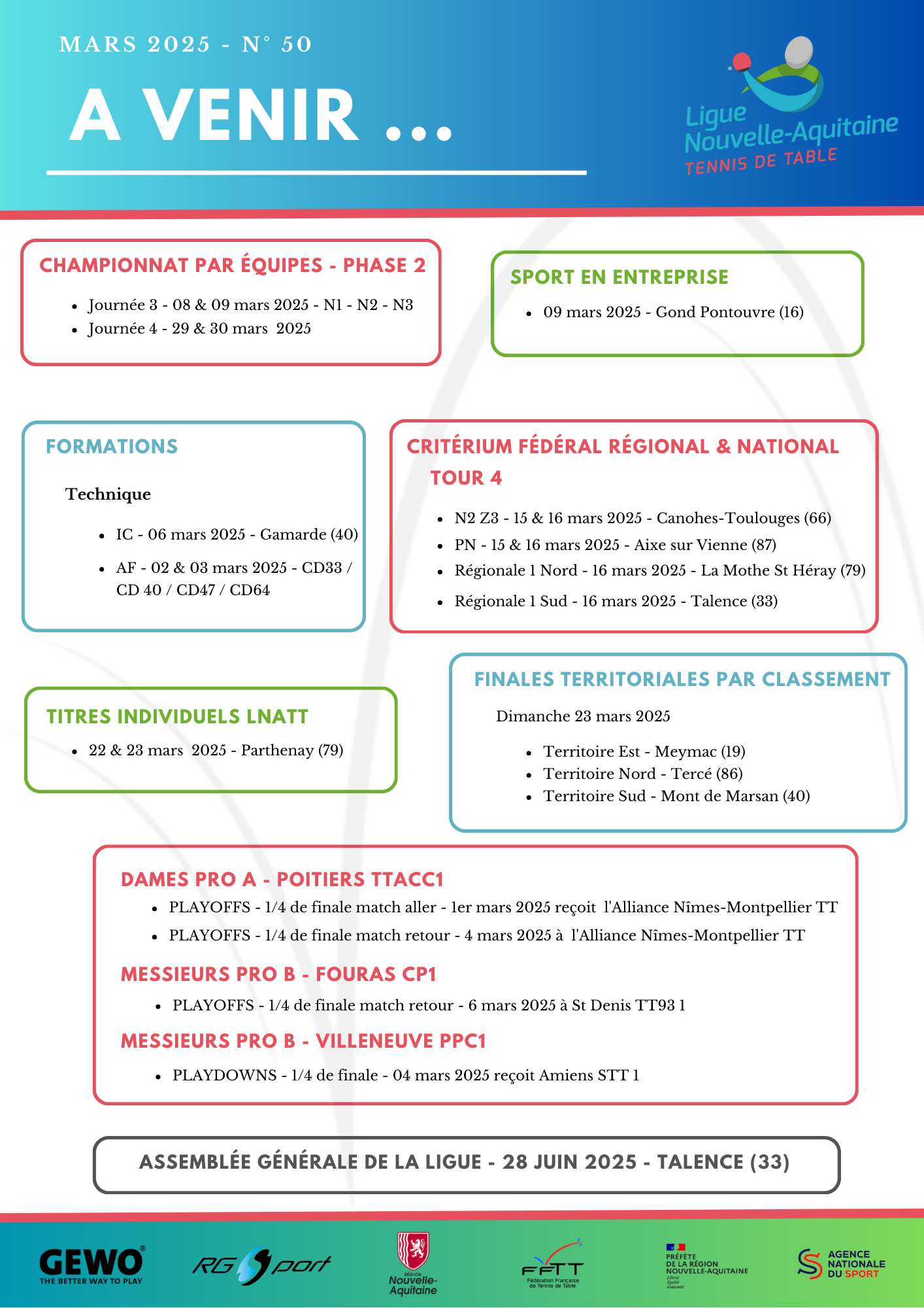 A VENIR LETTRE JANVIER 2025