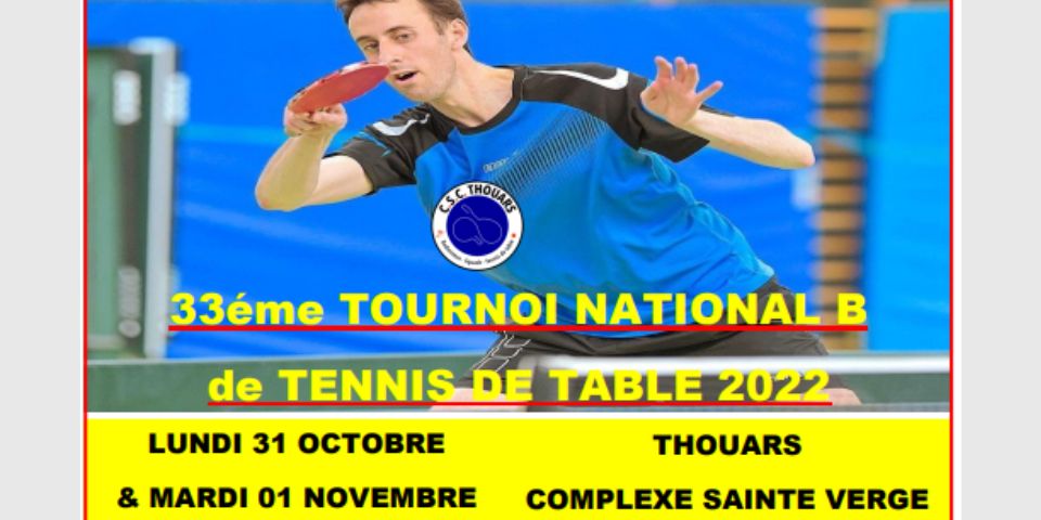 Tournoi National B - 31 octobre et 1er novembre 2022 - Thouars (79)