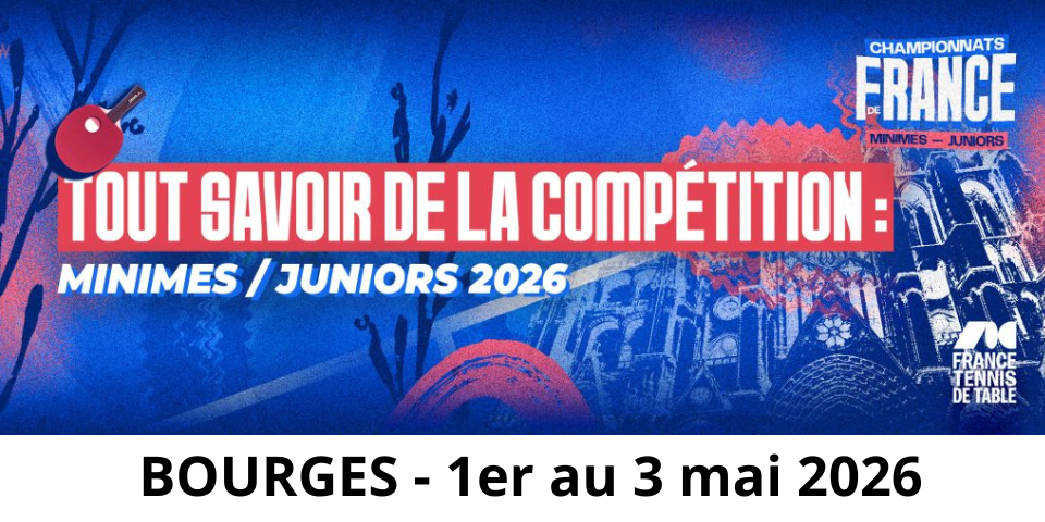Championnats de France Minimes et Juniors - 1 au 3 mai 2026 - Bourges (18)
