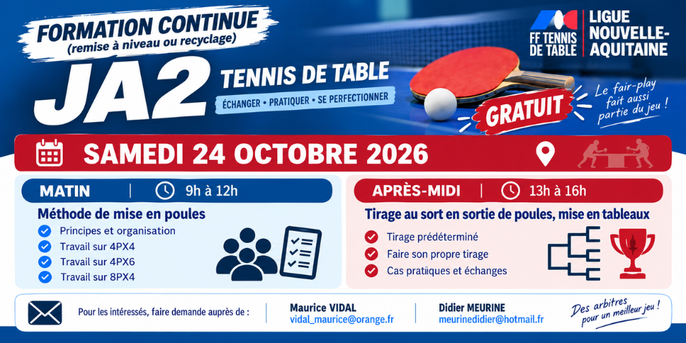 Formation continue JA2 – Remise à niveau / recyclage