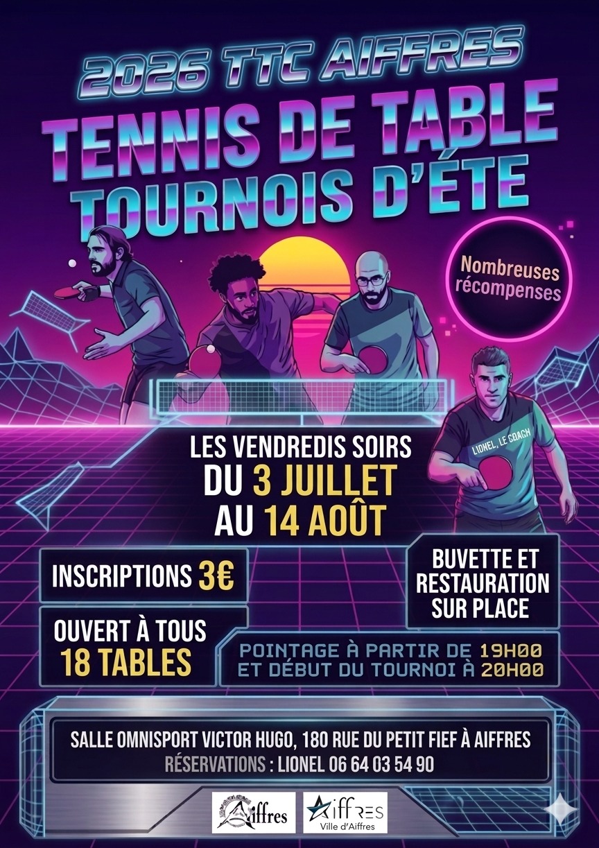 Affiche tournoi été 2026 TTC Aiffres 1