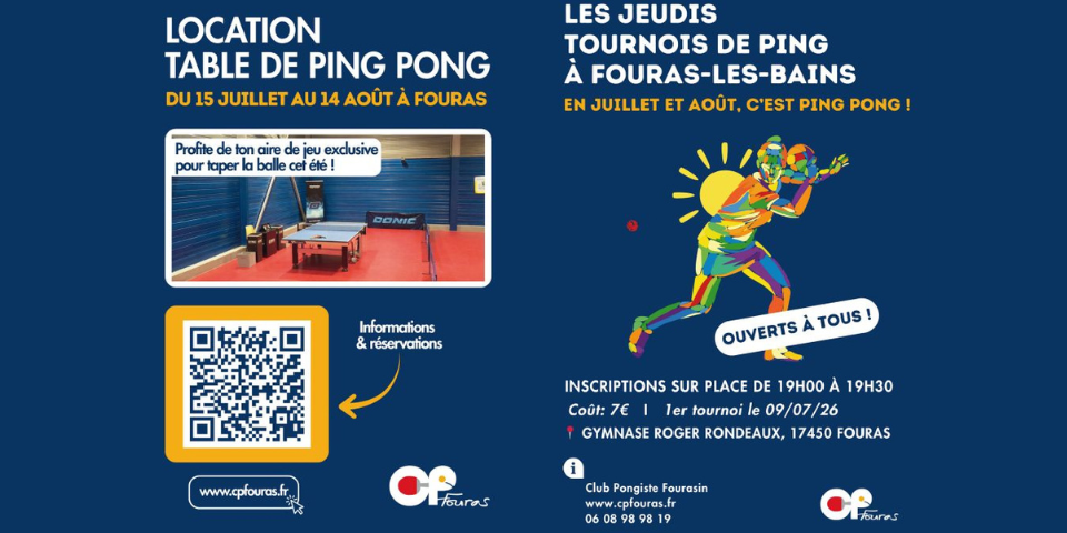 Tournois été 2026 CP Fouras TT